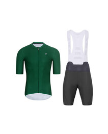 HOLOKOLO Cycling short sleeve jersey and shorts - AEROLITE - anthracite/green